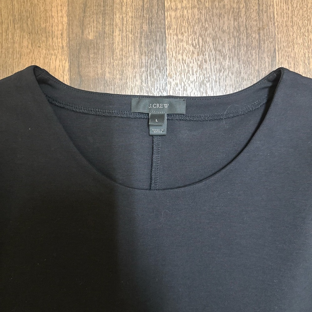 J. Crew Black Peplum Short Sleeve Blouse - Picture 2 of 8